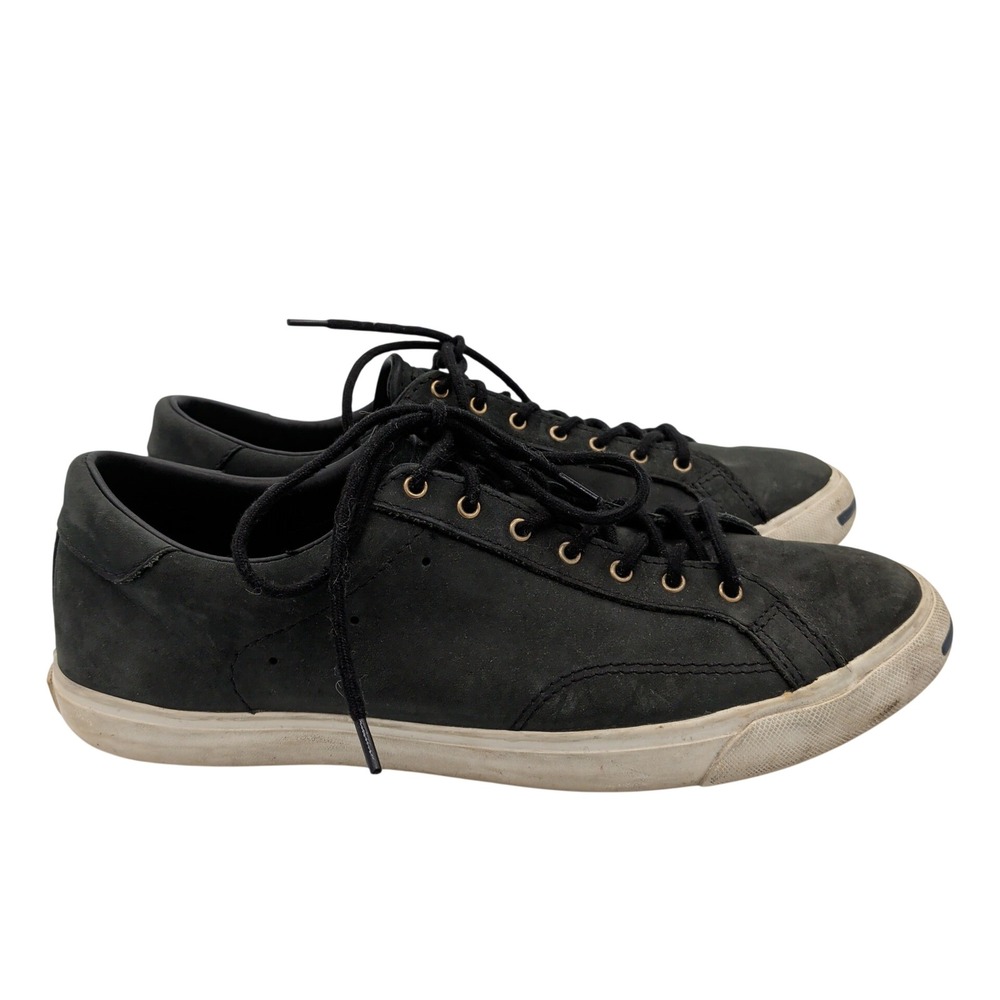 Converse Jack Purcell CP Black Leather Low Top Sneakers 137528C Mens 10 - Picture 1 of 8